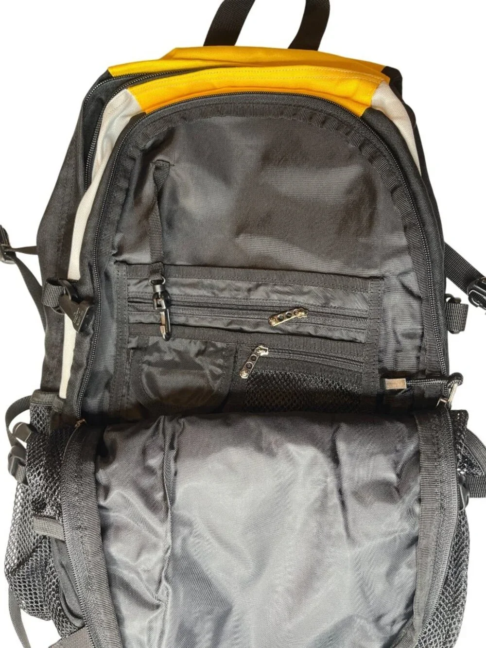Miko Large Yellow & Black Hiking Backpack W/ Multiple Compartments 63L
